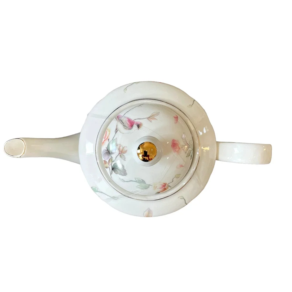 Grace Teaware Fine Porcelain Teapot Very Elegant Floral & Birds 7.5